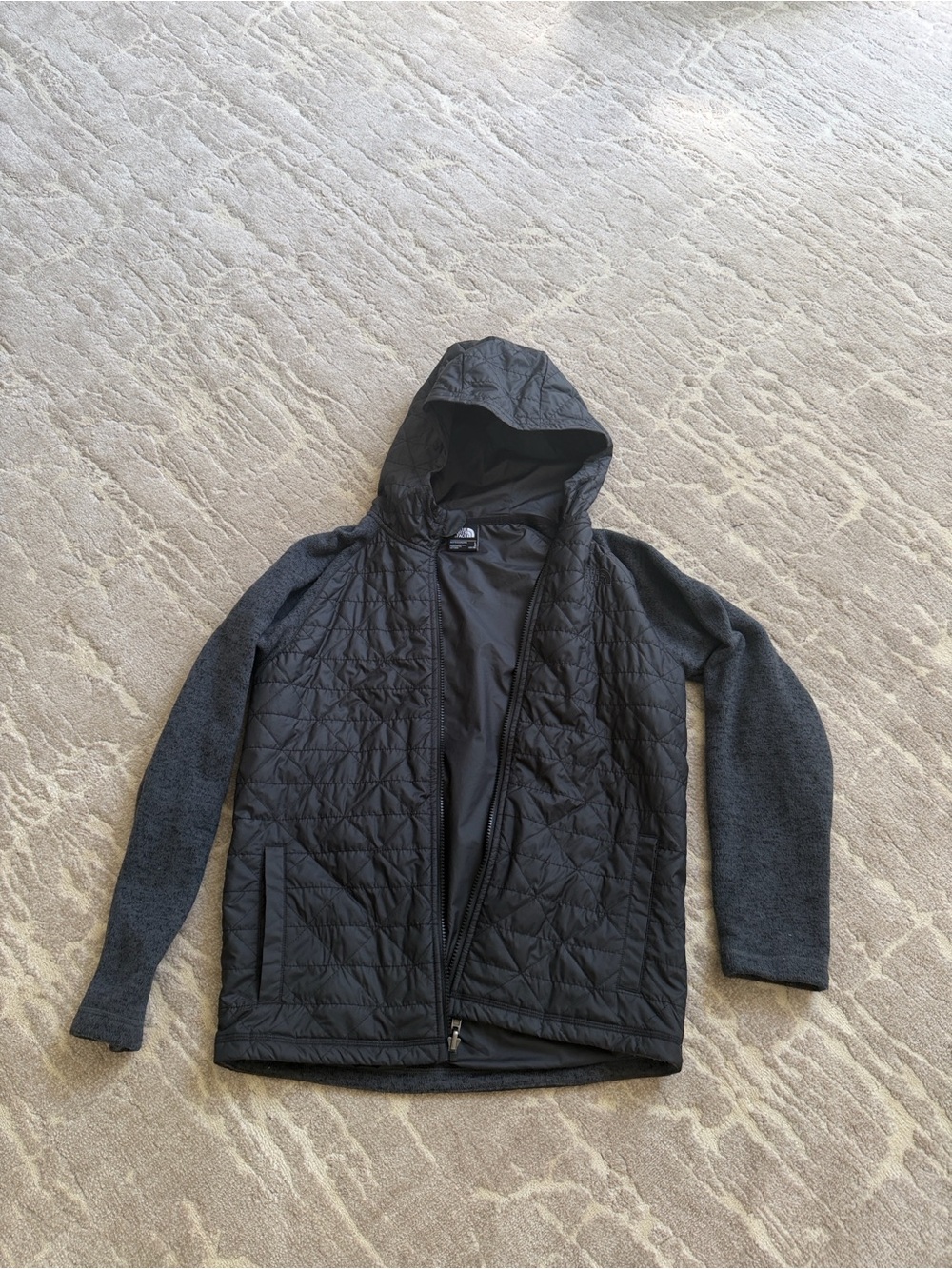 The North Face Quilted Hooded Jacket - Charcoal/Black